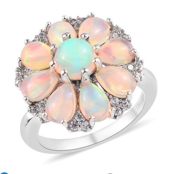 🌸Ethiopian Opal Cluster Ring🌸 - Picture 11 of 14